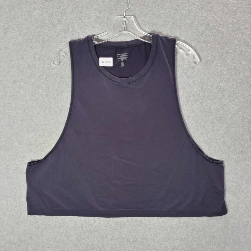 Athleta Women Activewear Top XL Blue Crop Tank Sleeveless Nylon